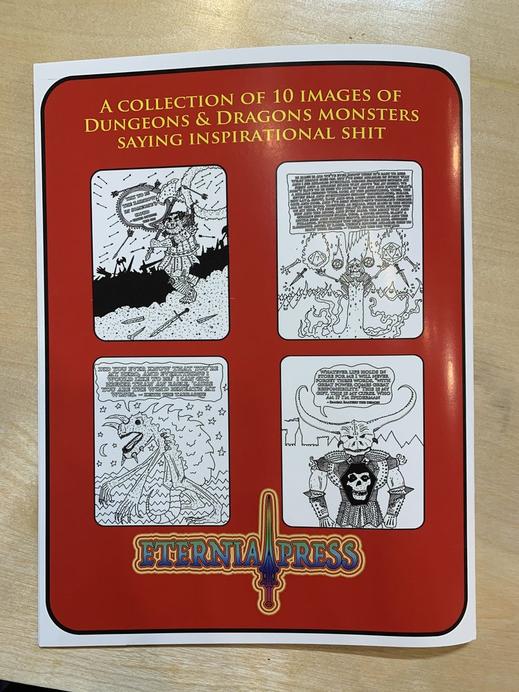 Adam Gnade Dungeons & Dragons Monsters Saying Inspirational Shit: The Coloring Book