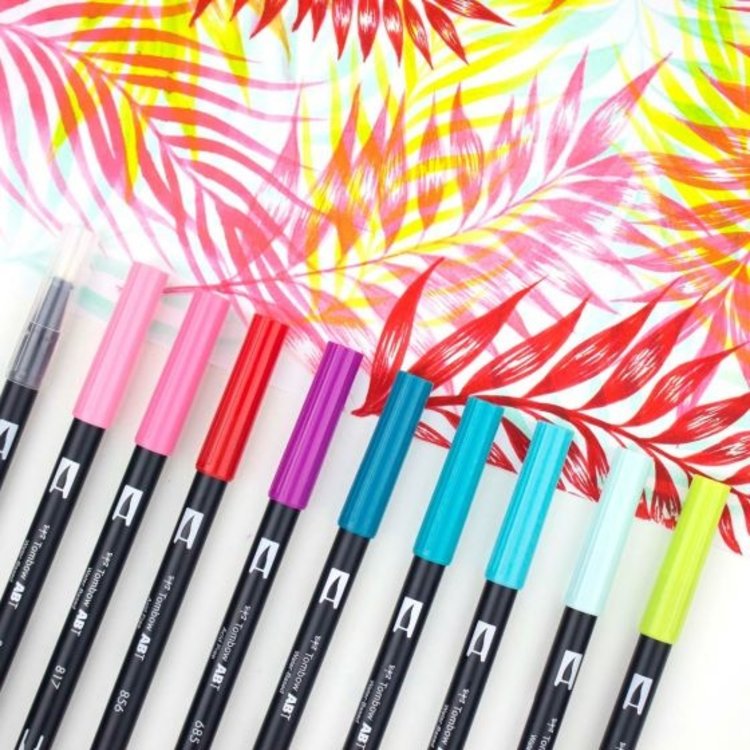 Tombow Dual Brush 10-Color Tropical Pen Set