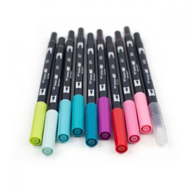 Tombow Dual Brush 10-Color Tropical Pen Set