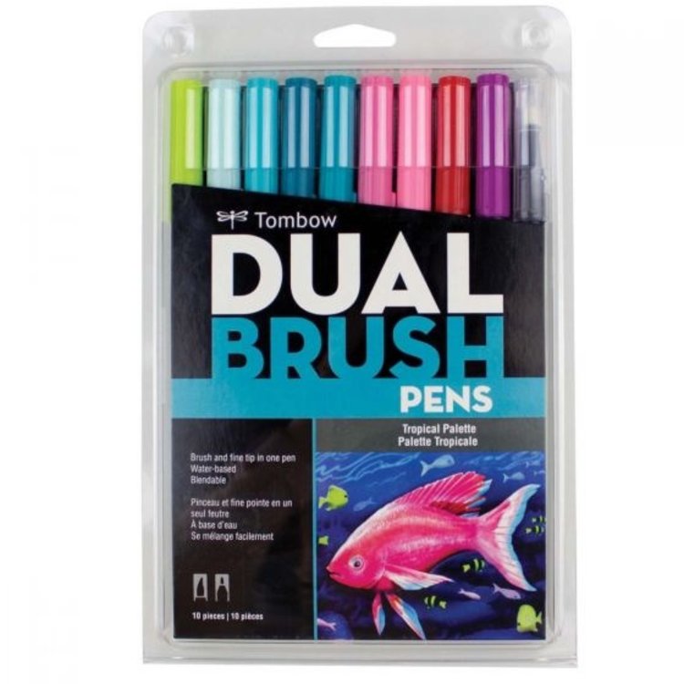 Tombow Dual Brush 10-Color Tropical Pen Set