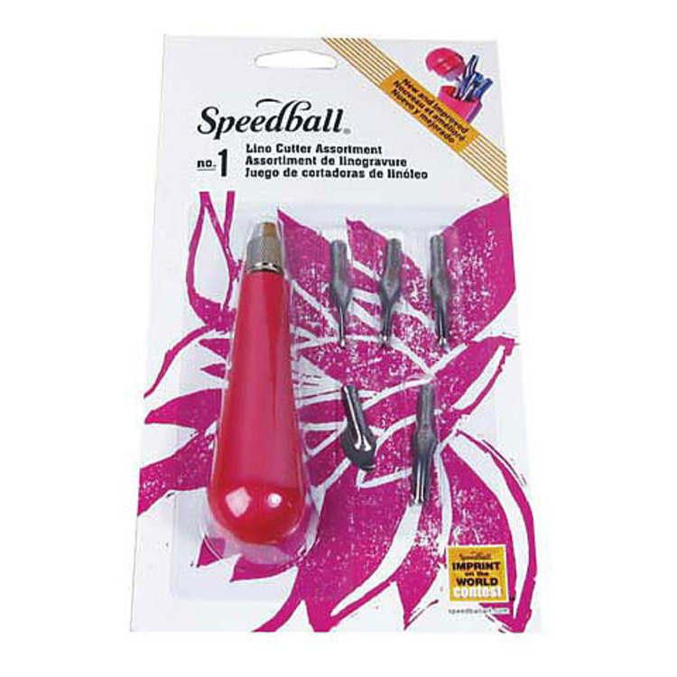 Speedball Red Lino Cutter Assortment No. 1, Carded
