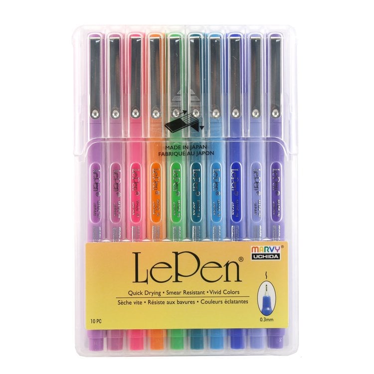 Marvy Uchida Le Pen 10-piece Set of Bright Colors