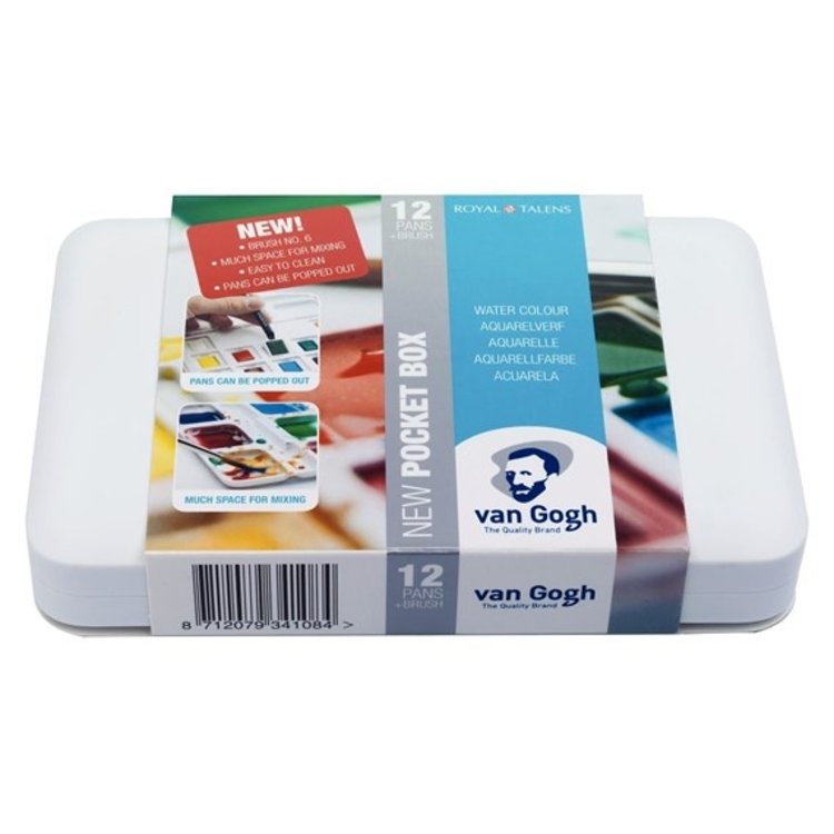 Van Gogh Watercolor Pocket Box Set, 12-Pan Basic Set