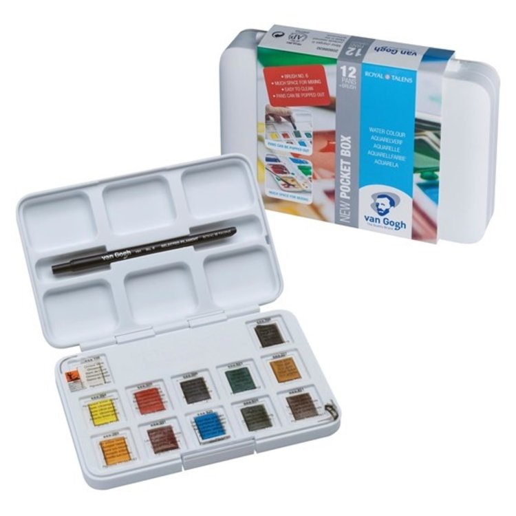 Van Gogh Watercolor Pocket Box Set, 12-Pan Basic Set