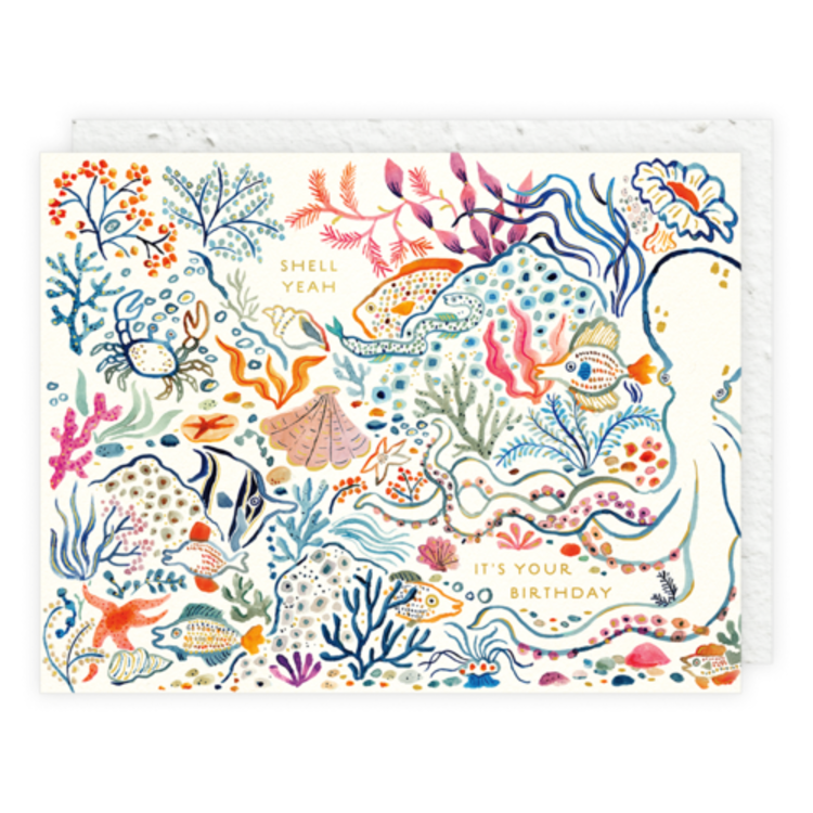 Seedlings Shell, Yeah Birthday Card