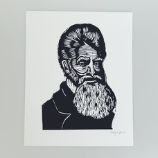 Charley Forsyth John Brown 8x10 linocut by Charley Forsyth