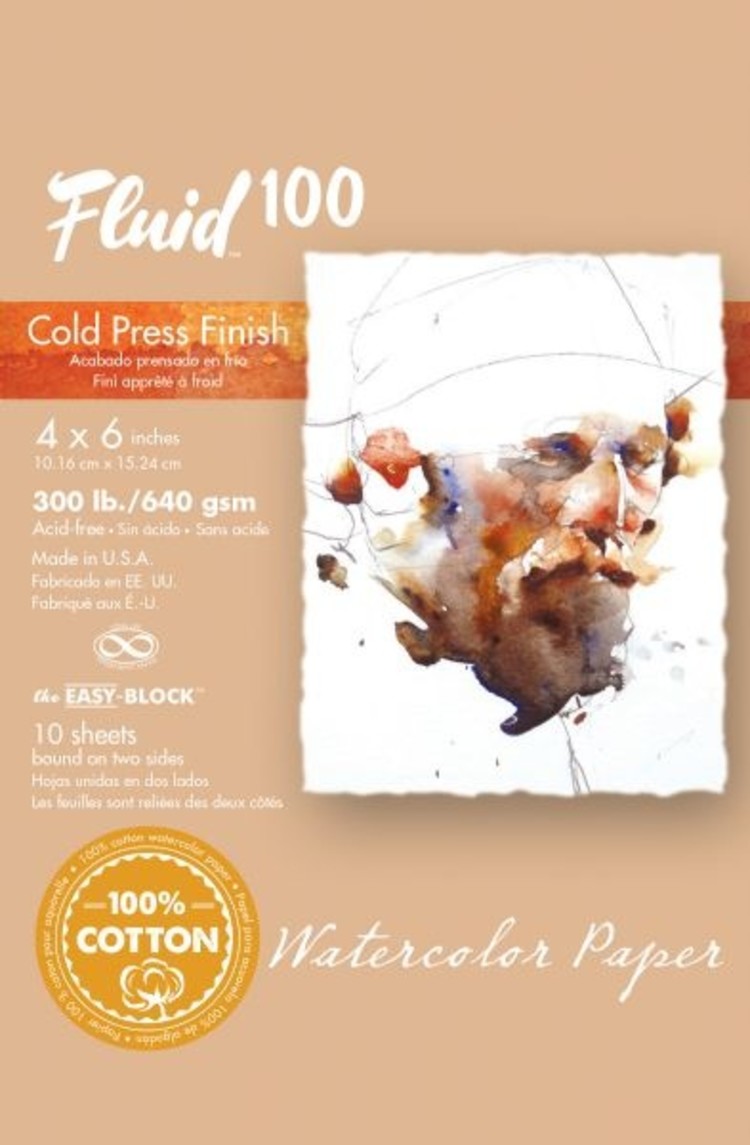 Global Art Materials Fluid 100 Watercolor Paper Blocks, 300lb