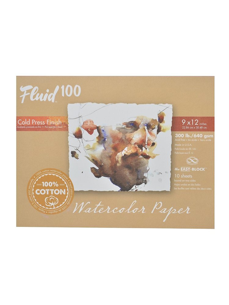 Global Art Materials Fluid 100 Watercolor Paper Blocks, 300lb