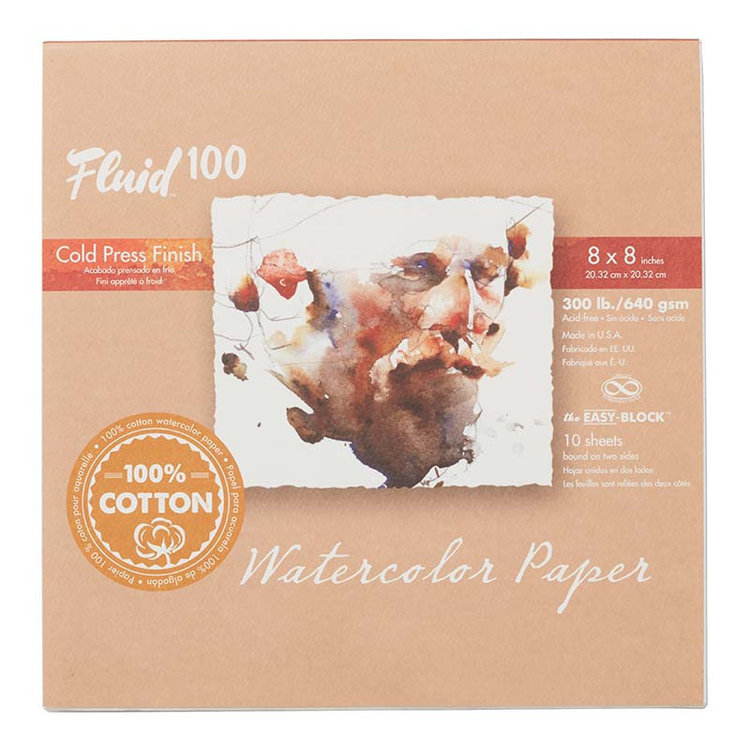 Global Art Materials Fluid 100 Watercolor Paper Blocks, 300lb
