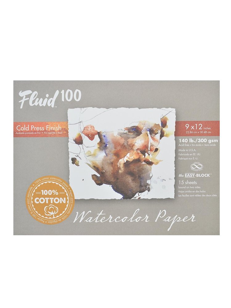 Global Art Materials Fluid 100 Watercolor Paper Blocks, 140lb