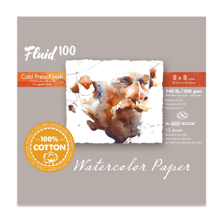 Global Art Materials Fluid 100 Watercolor Paper Blocks, 140lb