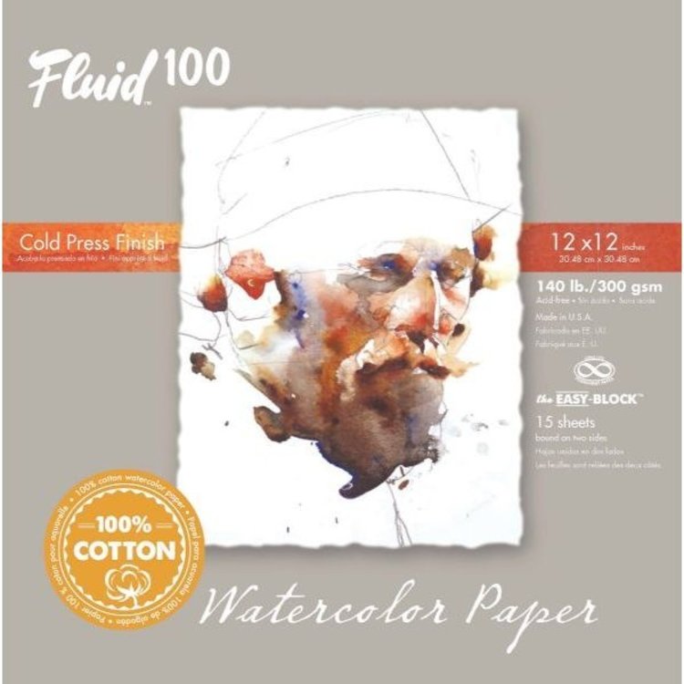 Global Art Materials Fluid 100 Watercolor Paper Blocks, 140lb