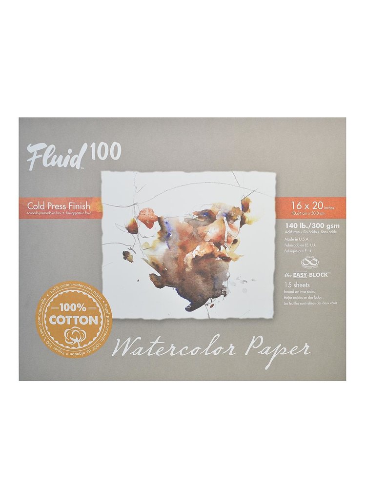 Global Art Materials Fluid 100 Watercolor Paper Blocks, 140lb
