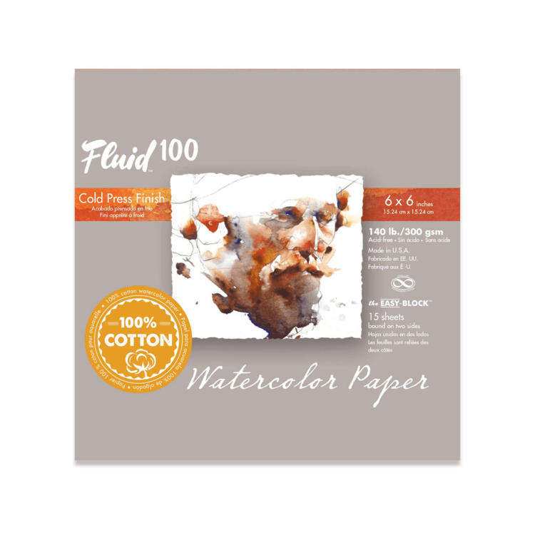 Global Art Materials Fluid 100 Watercolor Paper Blocks, 140lb