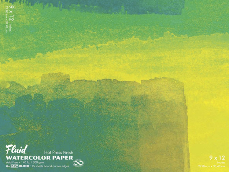 Global Art Materials Fluid Hot Press Watercolor Block, 140lb