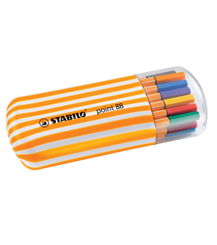 Stabilo Point 88 Pens Set of 20 with Zebrui Case