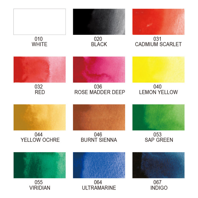 Kuretake Zig Gansai Tambi Watercolor Set, 12-Color Set I