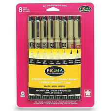 Sakura Pigma Micron Brush pen Set 8 pcs ***DNR***