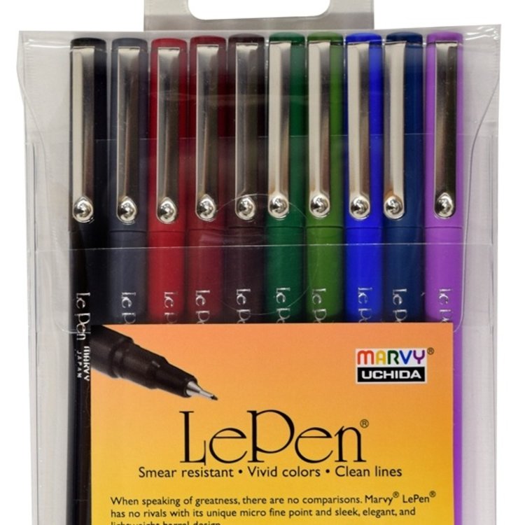 Marvy Uchida Le Pen 10 PC Set Dark Colors