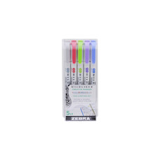 Zebra Mildliner Mild Green, Dark Blue, Grey, Violet, and Red 5 Color Set