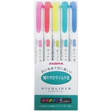 Zebra Mildliner 5-Color Set: Brights