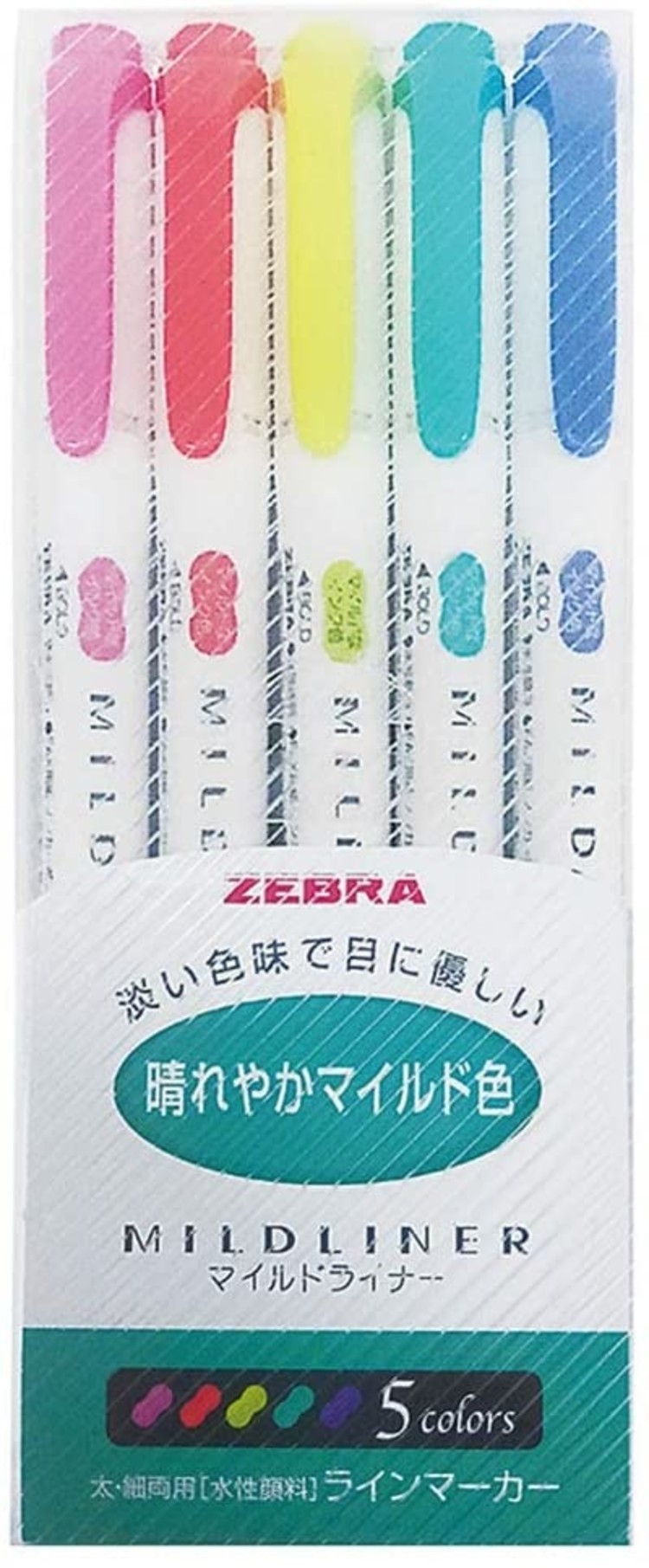 Zebra Mildliner 5-Color Set: Brights