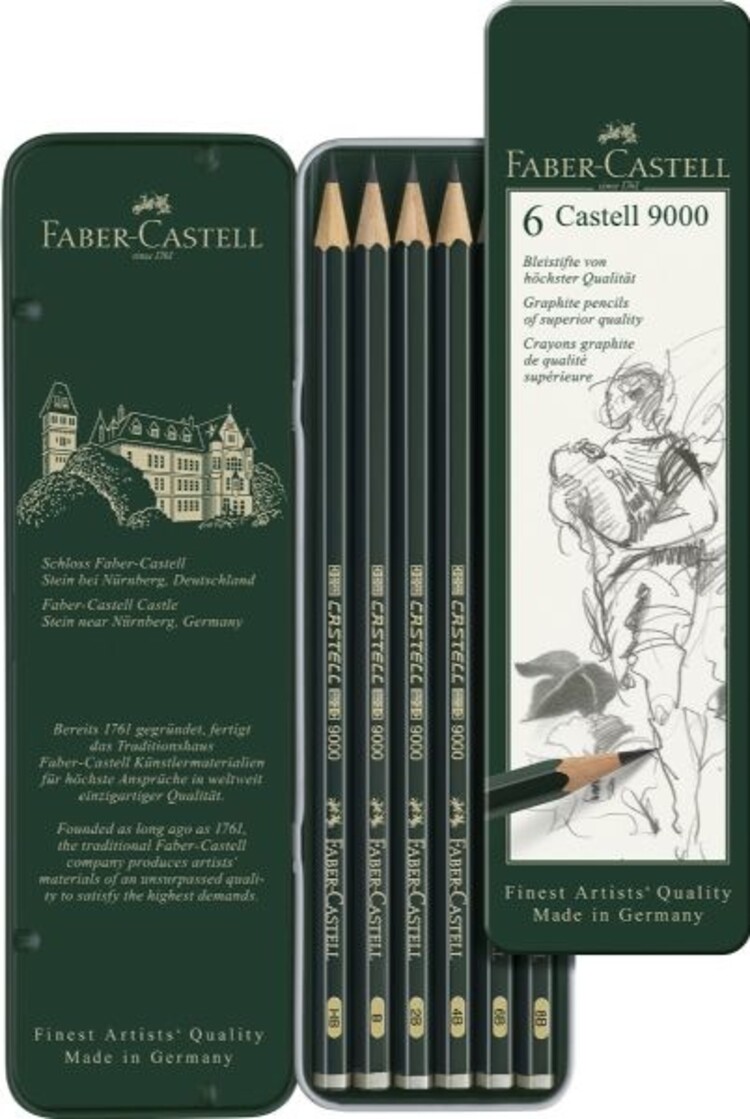 Faber Castell Drawing Pencil Set of HB, B, 2B, 4B, 6B and 8B