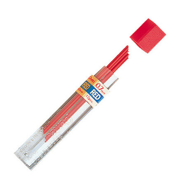 Pentel .7 mm  Red Lead Refill 12/tube