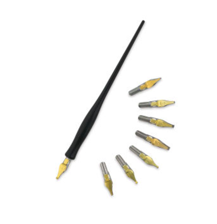 Speedball Calligraphy Set, 10 Piece Dip Pen Set, Holders & Nibs