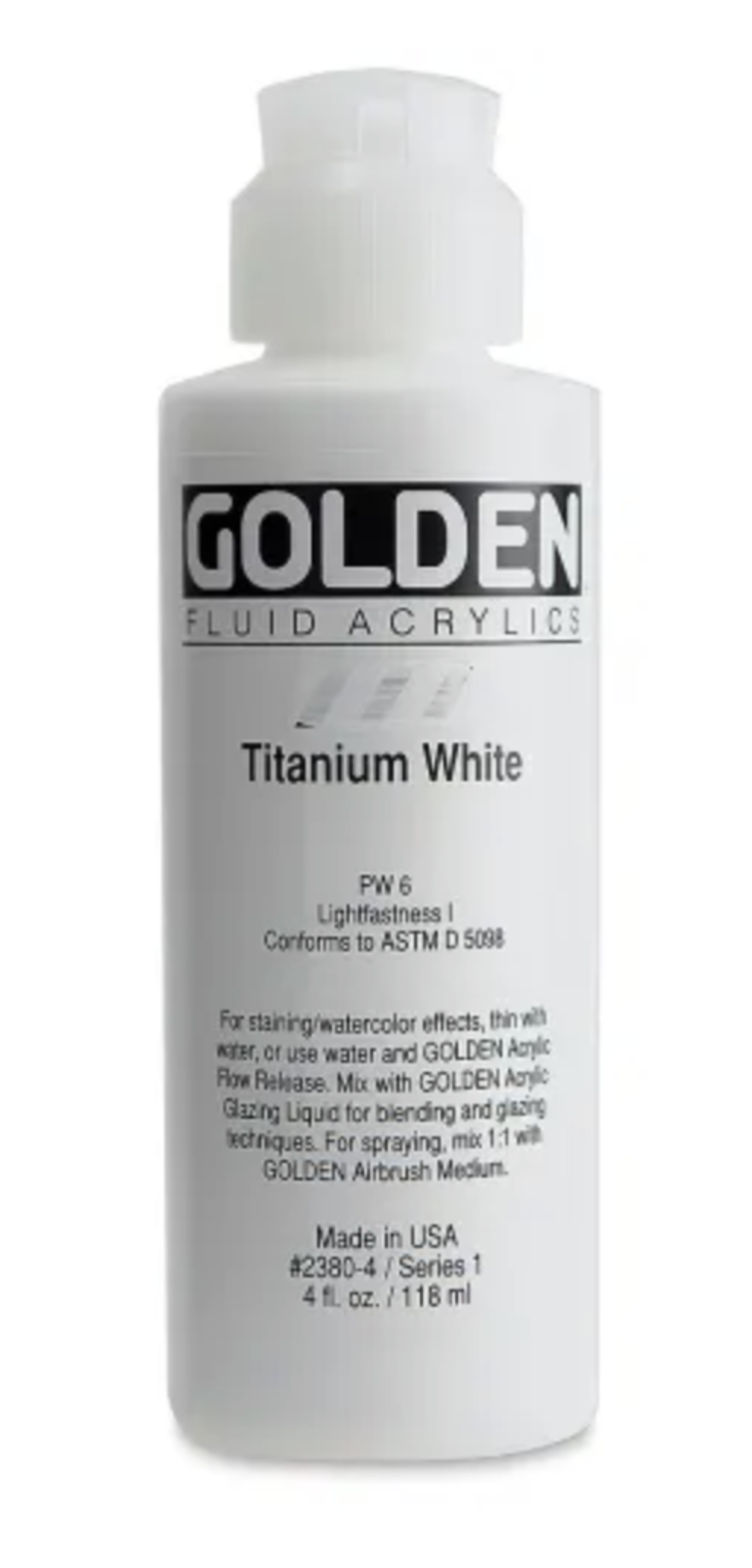 Golden Fluid Acrylic Titanium White 4oz
