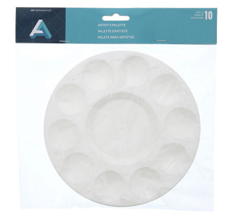 PRO ART Round Plastic Palette Tray 10 Well Asst. Vendors (via SLS or Silverlead; DNR MAC)