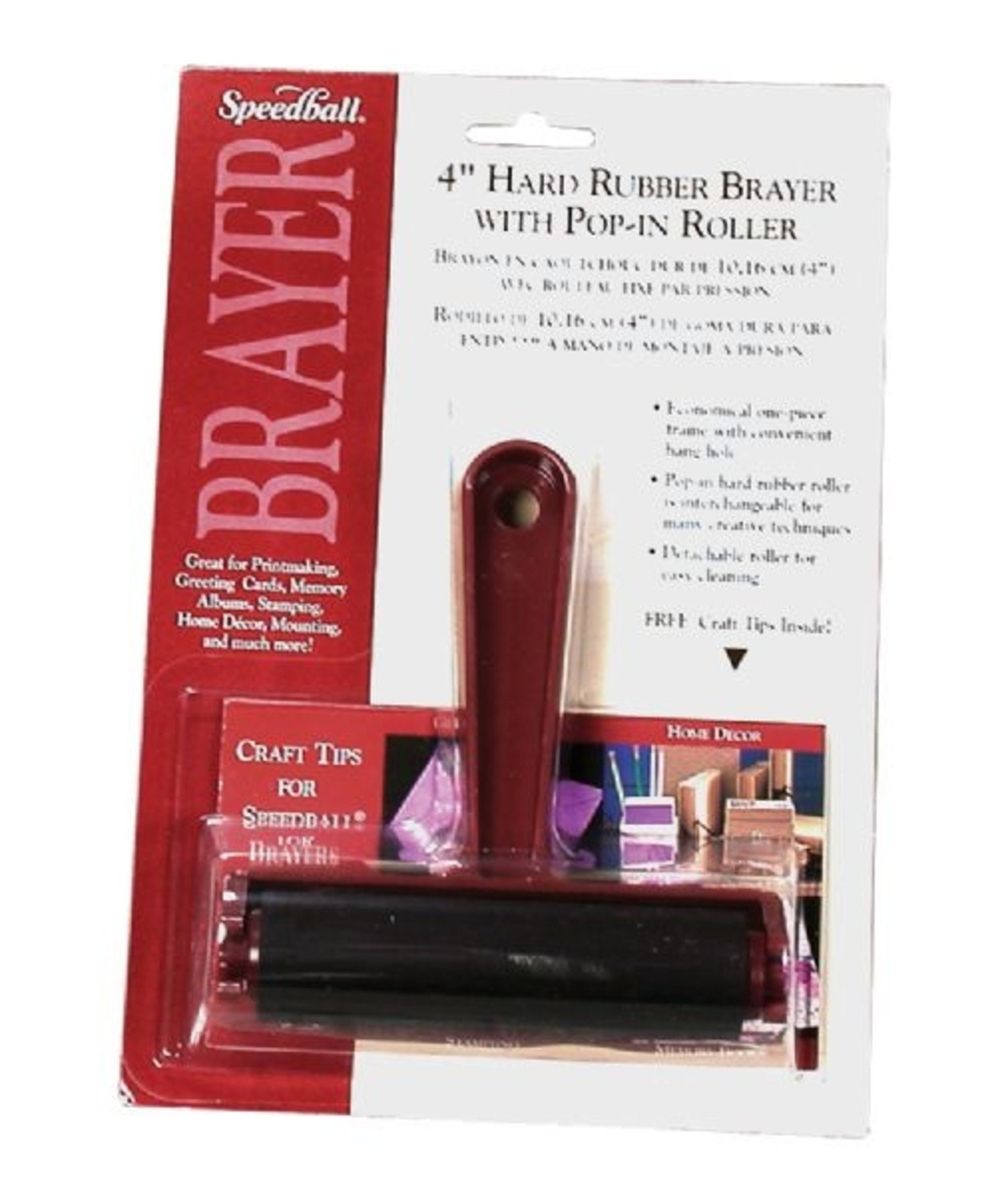 Speedball - 4 Brayer with Pop-In Roller - Soft Rubber