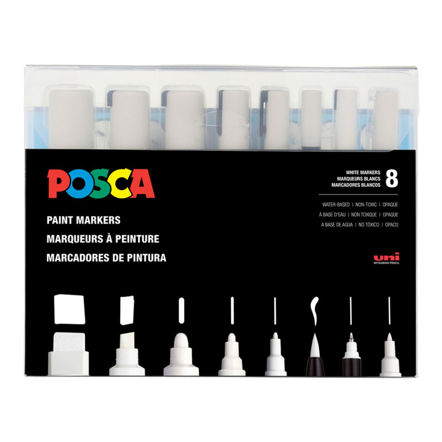 Posca Acrylic Paint Marker Set- PC-1MR 8 Color Basic Set (Extra