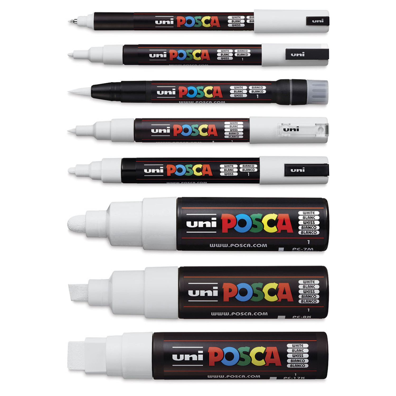 uni POSCA Acrylic Paint Marker - 8 Marker All White Set 