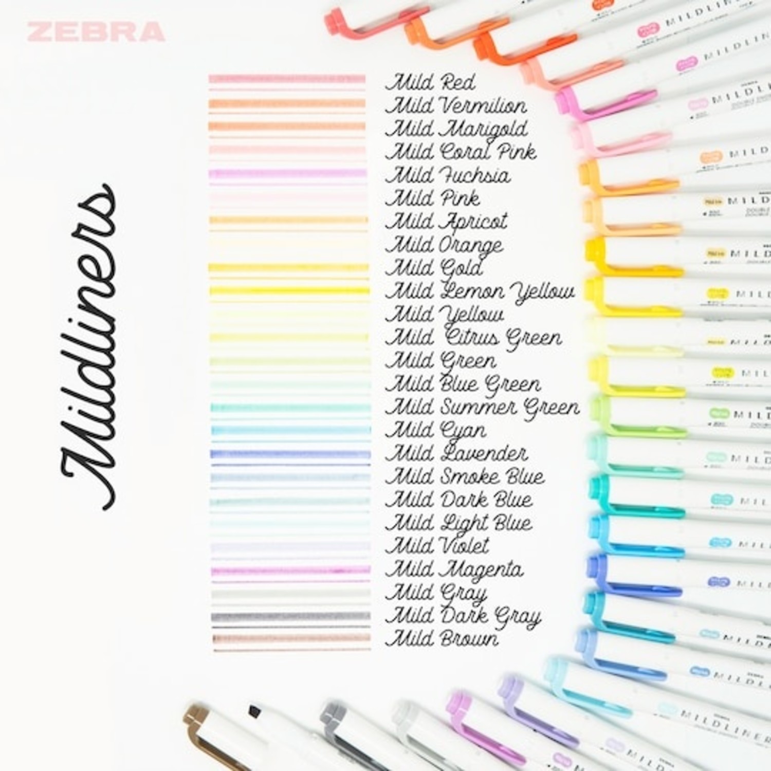 Zebra Mildliner Double-Sided Highlighter - Fine / Bold - Mild Vermilio —  Stationery Pal