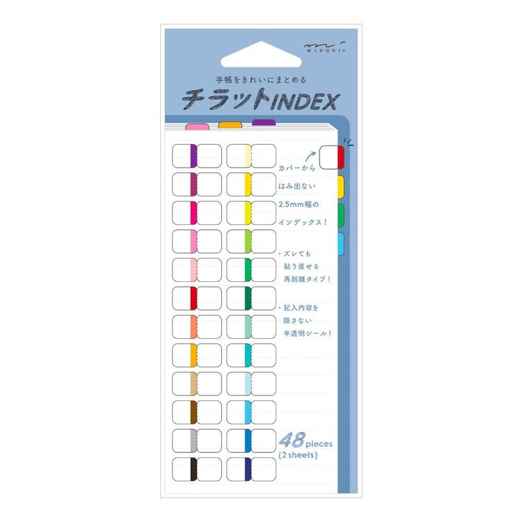 Midori Index Label Chiratto 24 Colors Vivid
