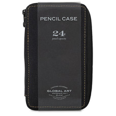 Global Art Materials Black Canvas Pencil Case, 24 Pencil Capacity