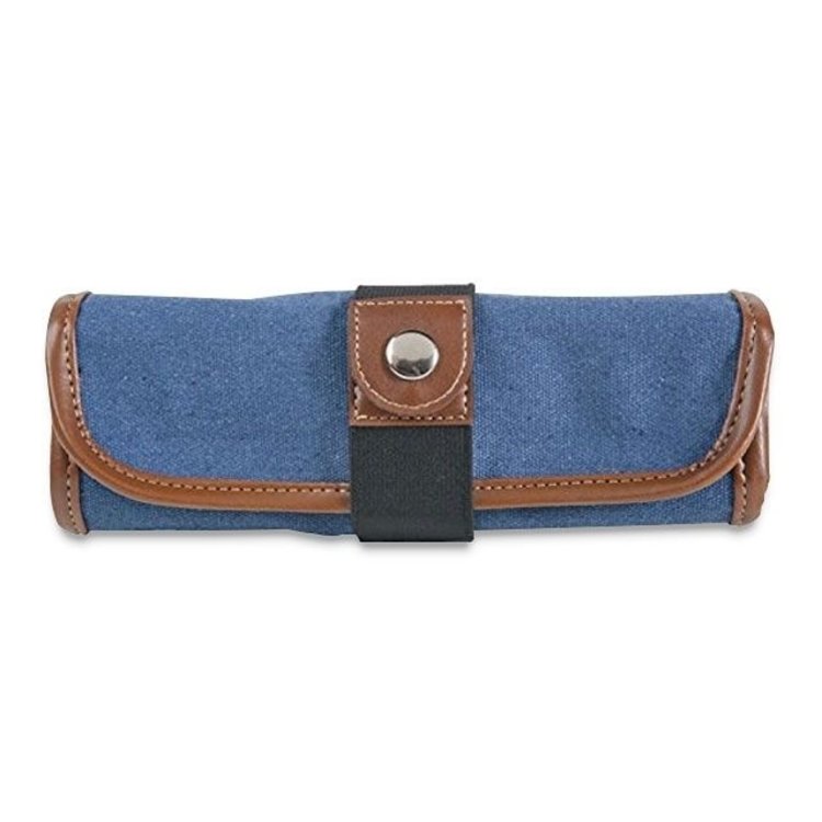 Global Art Materials Denim Canvas Roll-Up Pencil Case, 36 Pencil Capacity