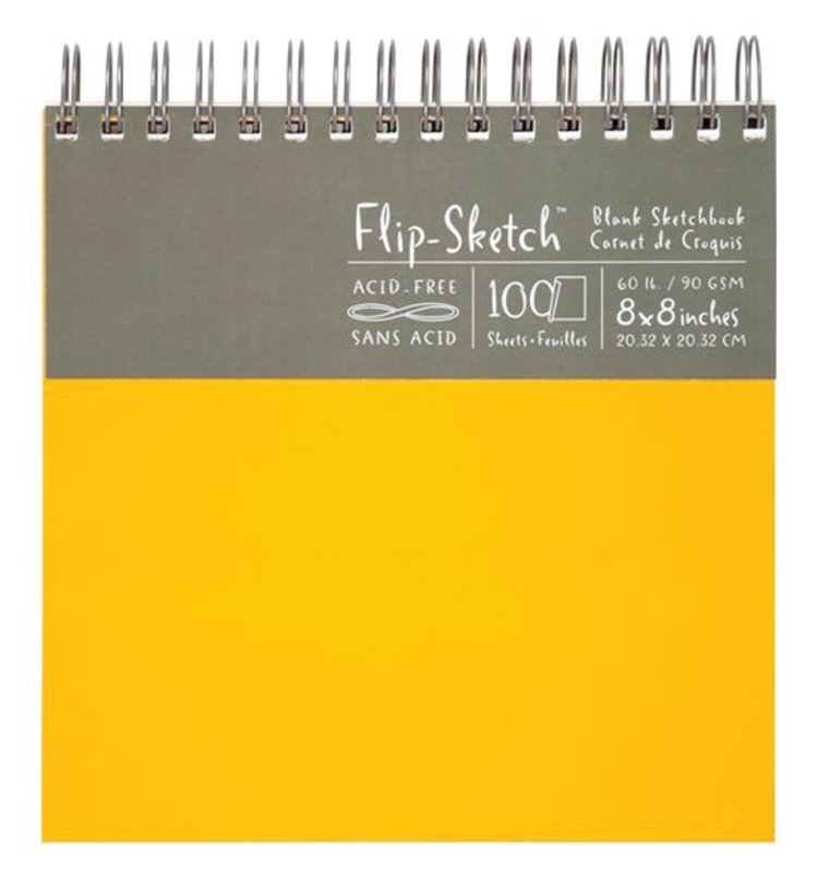 Global Art Materials Flip-Sketch Wire Sketchbook 8x8 Square | Butternut