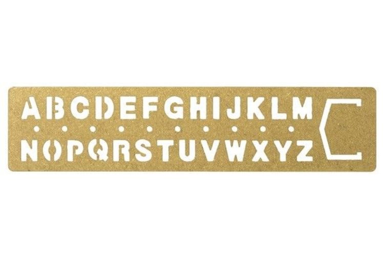 Midori Traveler's Brass Alphabet Template Bookmark Stencil