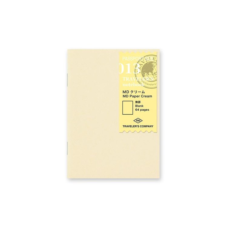 Midori 013 Cream Blank Passport Size Insert - Traveler's Notebook