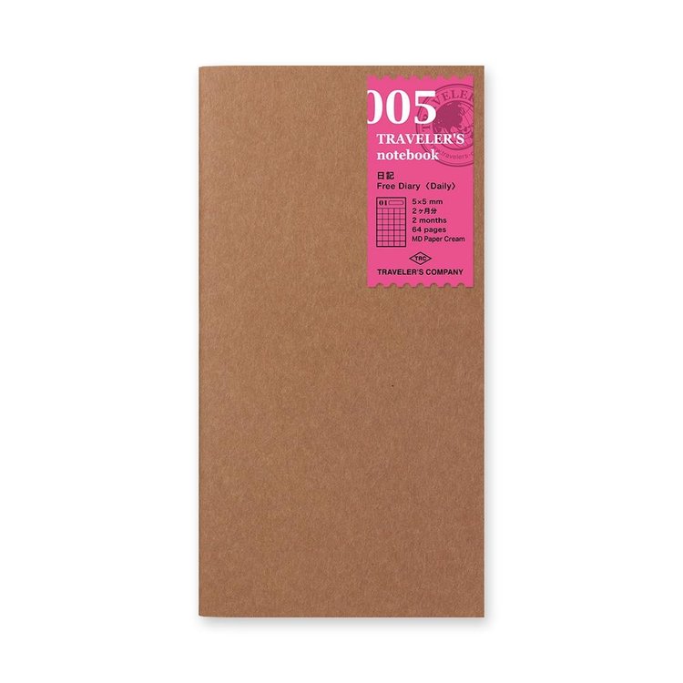 Midori 005 Free Diary Daily Regular Size Insert - Traveler's Notebook