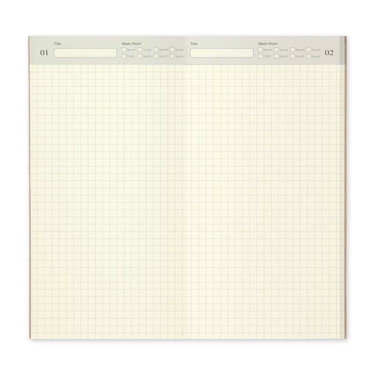 Midori 005 Free Diary Daily Regular Size Insert - Traveler's Notebook