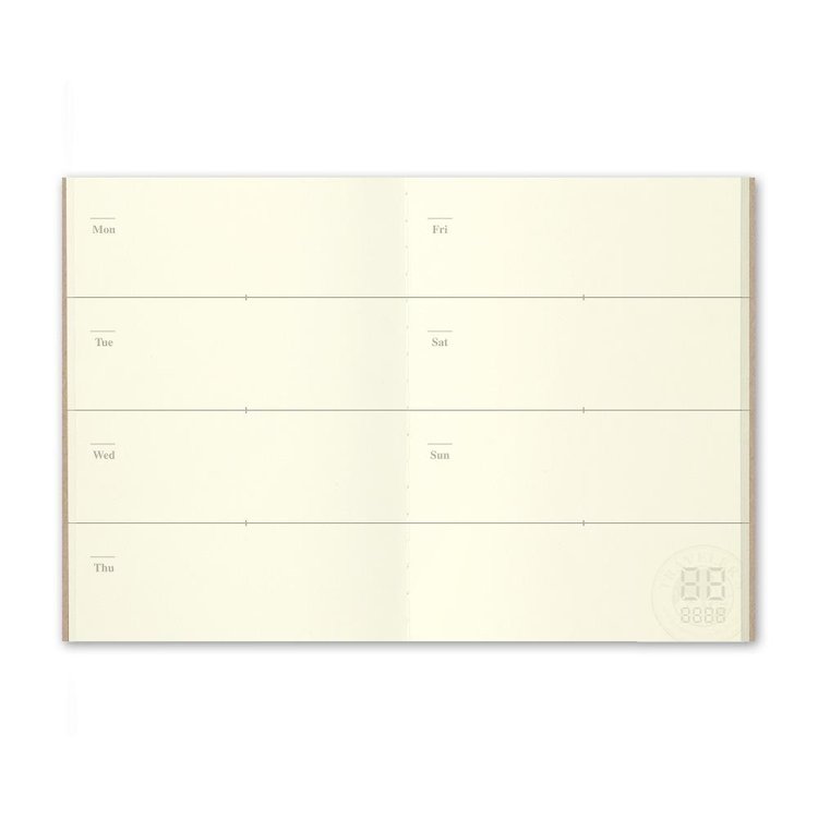 Midori 007 Free Diary Weekly Passport Size Insert- Traveler's Notebook
