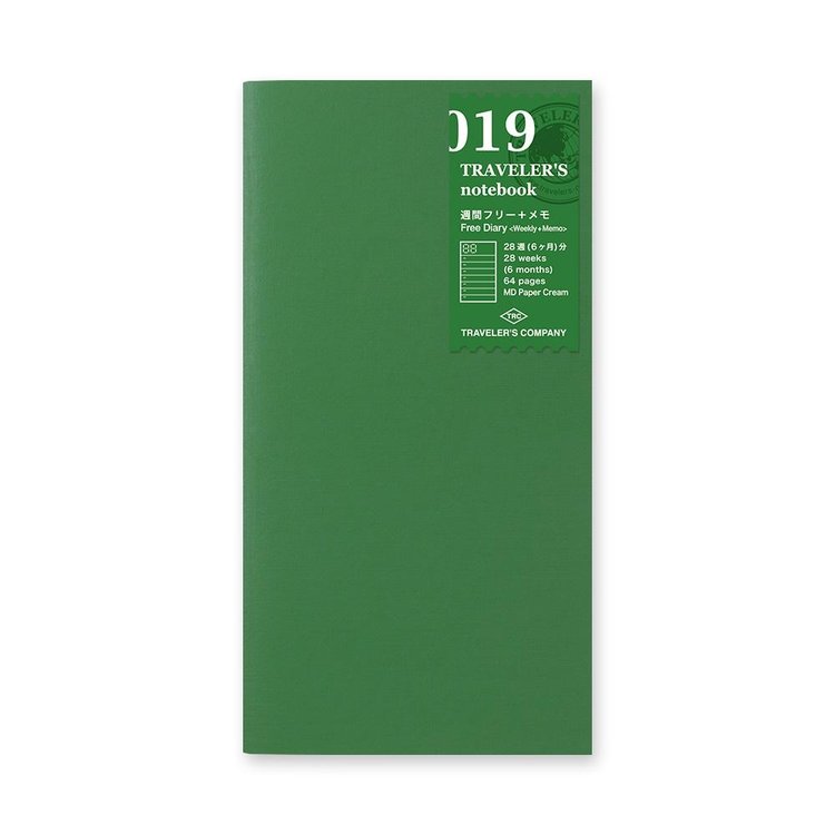 Midori 019 Free Diary Weekly Regular Size Insert - Traveler's Notebook
