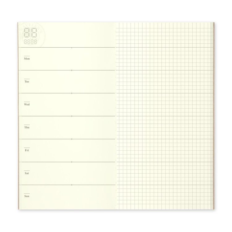Midori 019 Free Diary Weekly Regular Size Insert - Traveler's Notebook