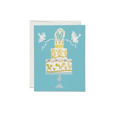 Red Cap Cards Love Cake Wedding Card