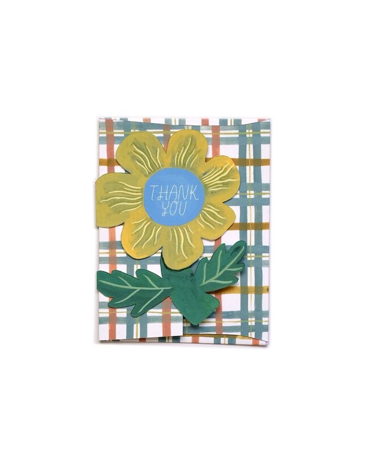 Small Adventure Thank You Flower Die Cut Card