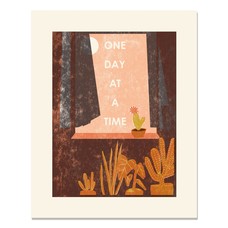 Heartell Press One Day at a Time Letterpress Art Print