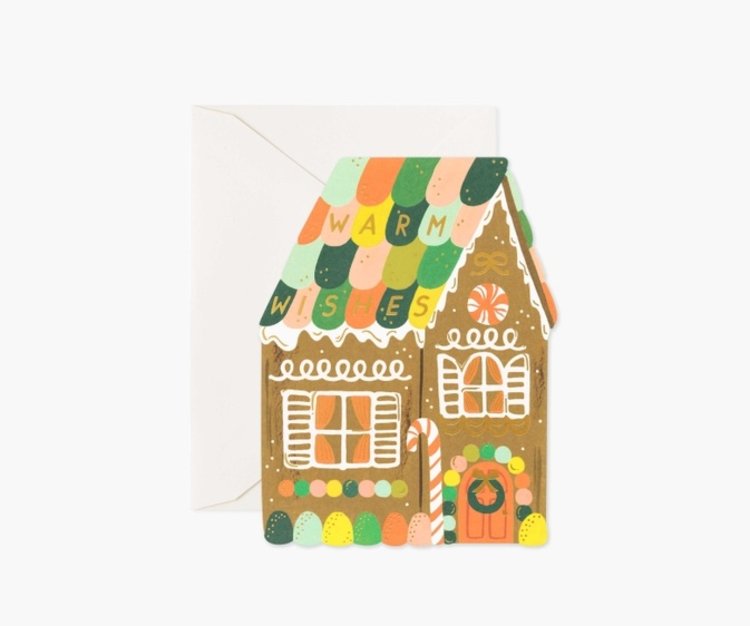 Rifle Paper Co. Die-cut Gingerbread House Holiday Card